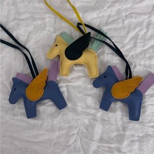 Leather Pegasus Bag Charm Yellow Only